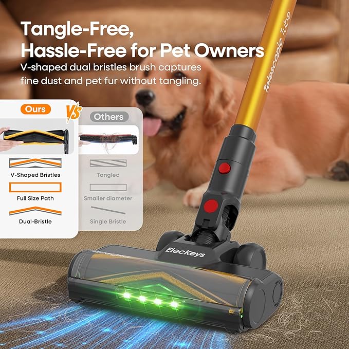 ElecKeys Cordless Vacuum Cleaner, 600W 50KPA 70Mins Self-Standing Vacuum - Image 5