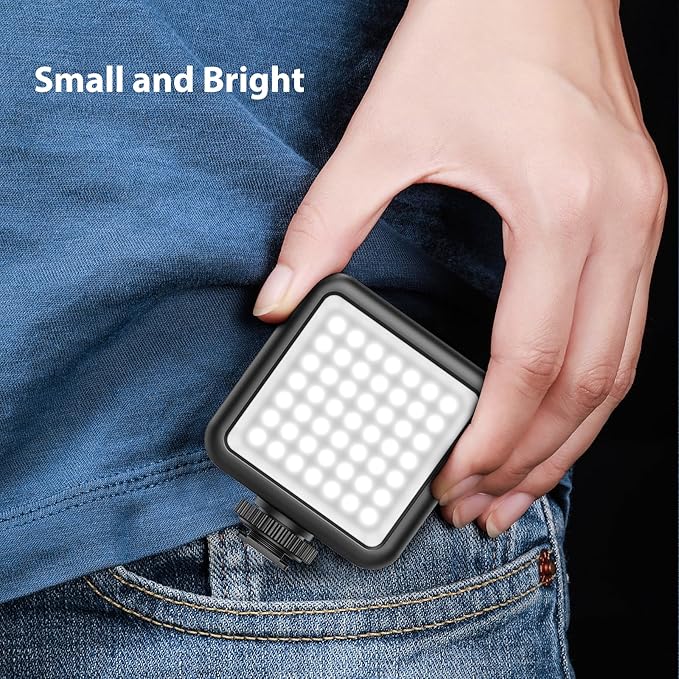 ULANZI VL49 2000mAh LED Video Light w 3 Cold Shoe, Rechargeable Soft Light Panel - Image 4