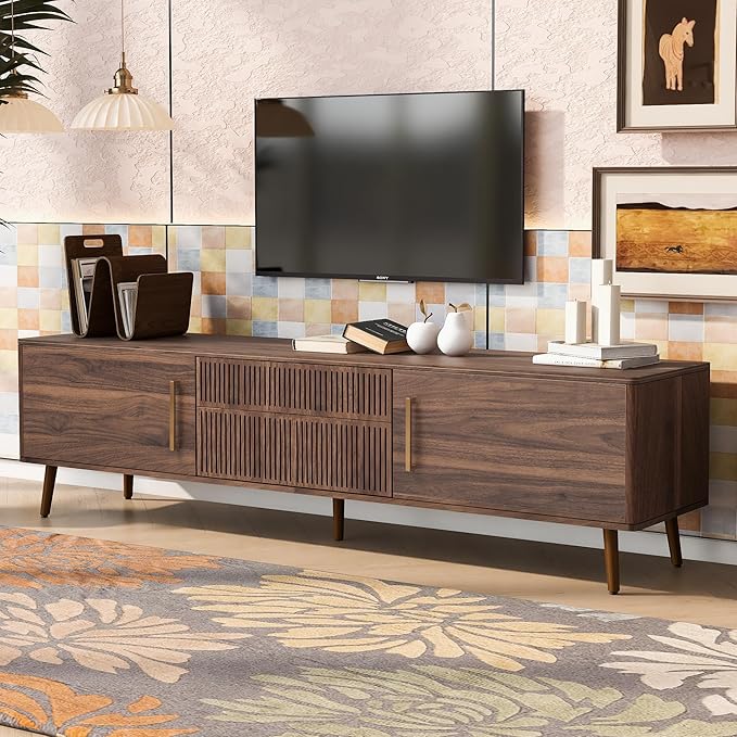 Merax Mid Century 70" TV Stand, Modern Entertainment Center - Image 3