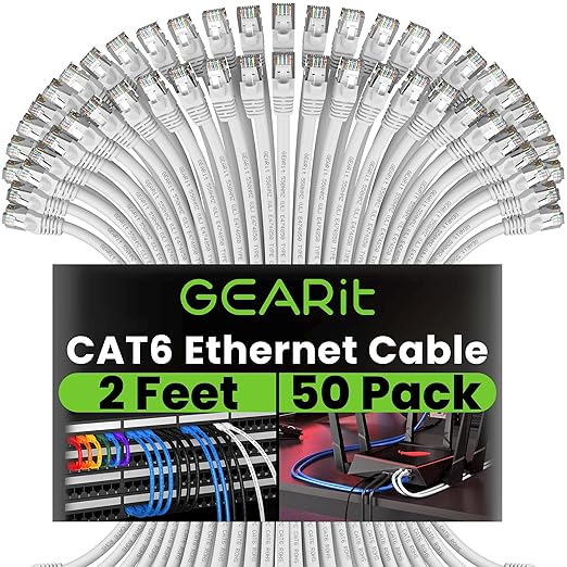 GEARit Cat 6 Ethernet Cable Cat6 Network Patch, Snagless Cord, Internet by GEARit