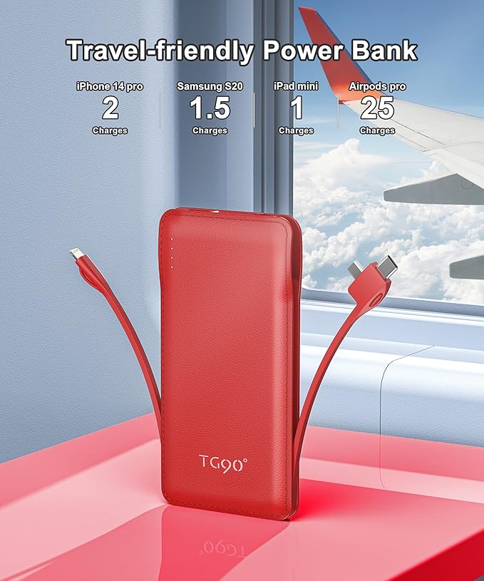 TG90° Portable Charger 10000mah Cell Phone Battery Backup, Ultra Slim Power Bank - Image 6