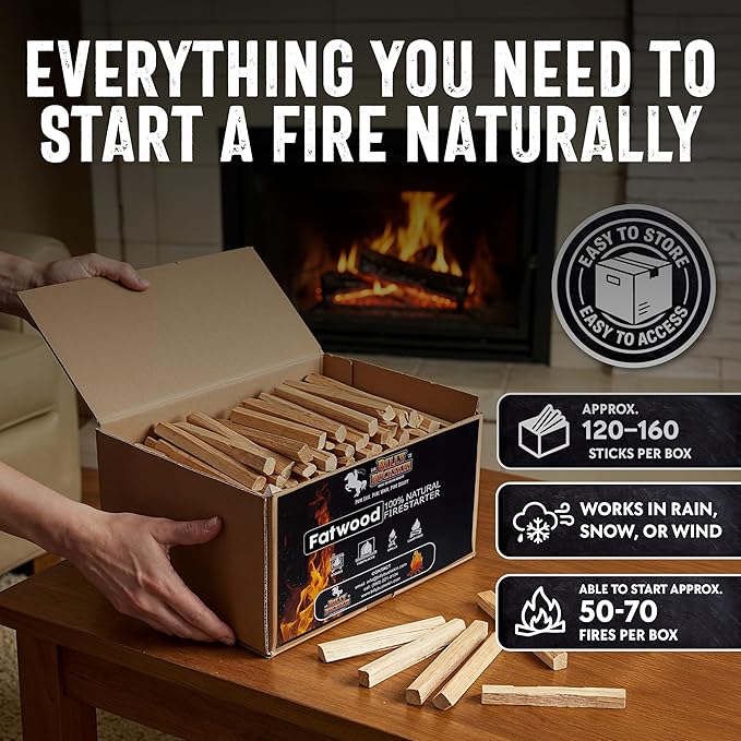 10lb Fatwood Fire Starter Sticks | 100% Natural Fire Starters - Image 4
