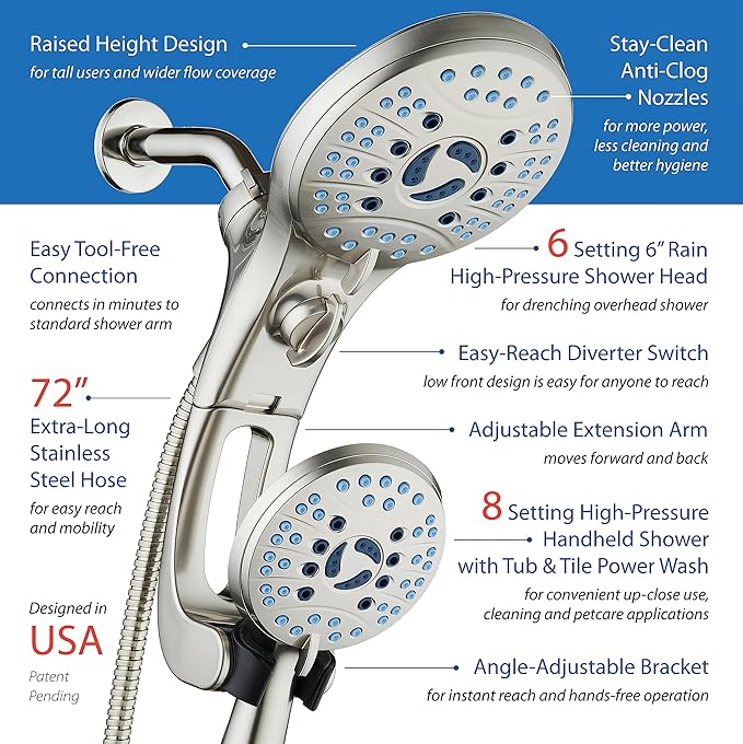 Hotel Spa AquaCare As-Seen-On-TV High Pressure Handheld/Rain 50-mode 3-way - Image 7