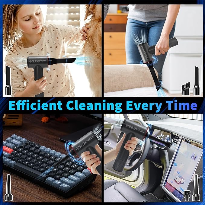 PocketDuster 2-in-1 Compressed Air Duster and Mini Vacuum Cleaner - Image 7