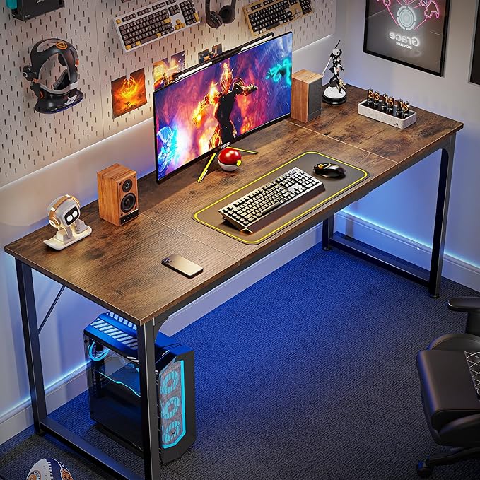 Huuger Computer Desk, 63 Inch Office Desk, Gaming Desk - Image 4