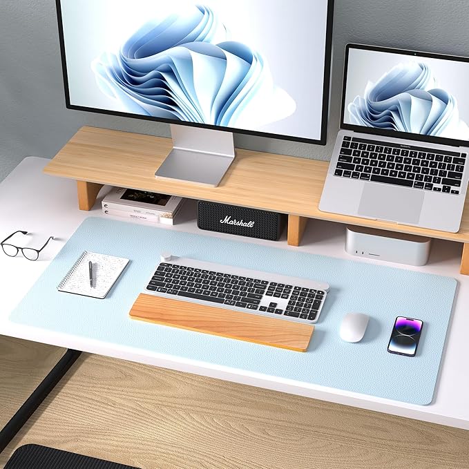Aothia Leather Desk Pad Protector, Mouse Pad, Office Desk Mat, Non-Slip PU - Image 8