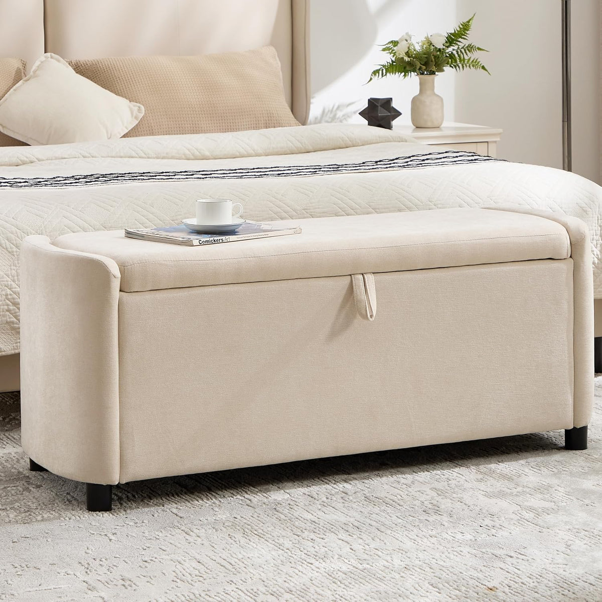 48" ottoman with storage, large storage ottoman bench, main product view