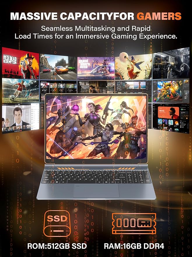 Rumtuk 16" Gaming Laptop Computer - Image 4