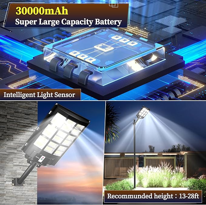 Ofuray Of-3600W Solar Street Lights Outdoor, 218000LM Solar Security Flood - Image 3