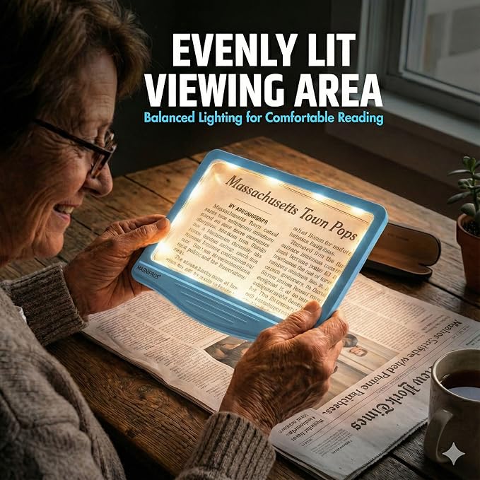MagniPros 5X Rechargeable Large Ultra Bright LED Page Magnifier - Image 7