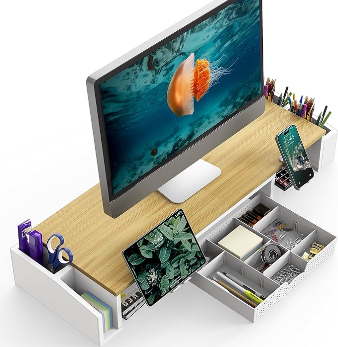 Simple Houseware Desk Dual Monitor Stand Riser - Image 2
