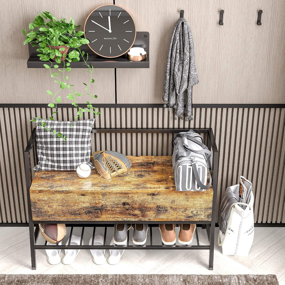 ironck shoe storage bench with practical storage for on a desk or shelf