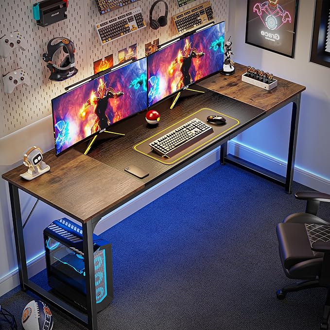 Huuger Computer Desk, 70 Inch Office Desk, Gaming Desk - Image 4