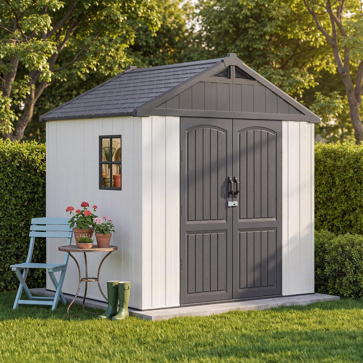 greesum 8x6 ft resin outdoor storage shed with, main product view