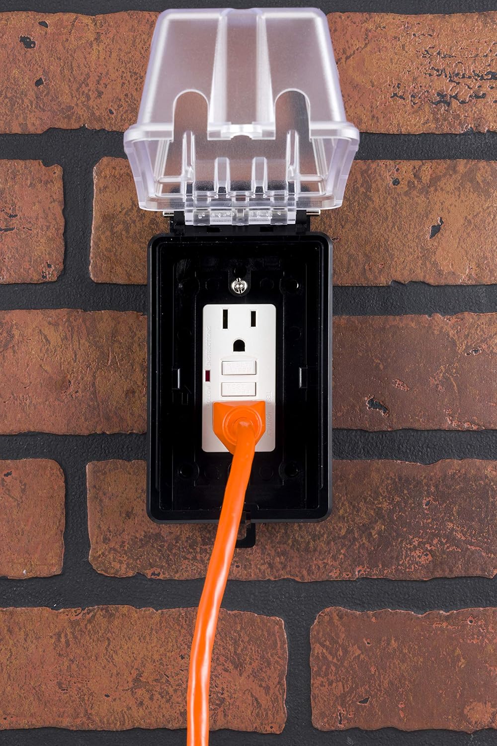 UltraPro Outdoor Outlet Cover, Single Gang Outdoor Outlet Cover Weatherproof Enclosure, Rated for Wet Locations, Outdoor Electrical Box Waterproof Plug Covers, Black, 49204 (Pack of 12)