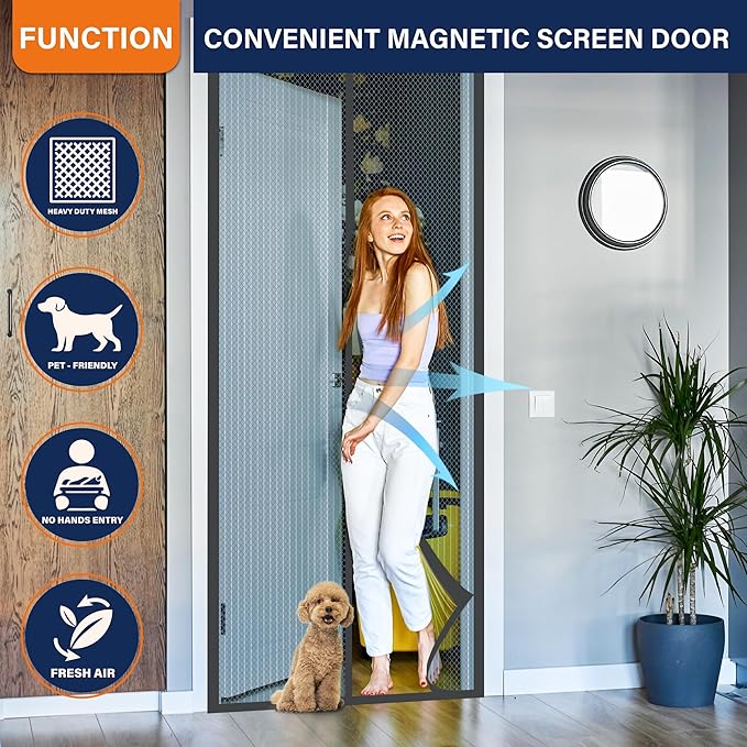 Mesh Screen with Magnetic Closure-Keeps Bugs Out Let Breeze in, Heavy Duty - Image 6
