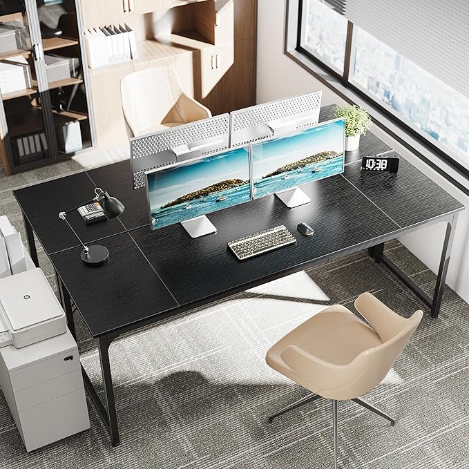 Huuger Computer Desk, 80 Inch Office Desk, Gaming Desk - Image 2