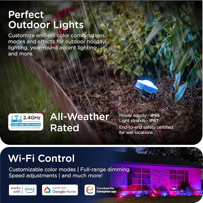 Enbrighten Vibe Eternity Landscape Lights, 8 RGBWIC LEDs, Weatherproof - Image 4