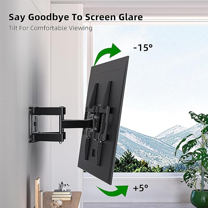 Full Motion TV Wall Mount for Most 37"-84" Flat Screen TV, Swivel or Tilt TV - Image 4