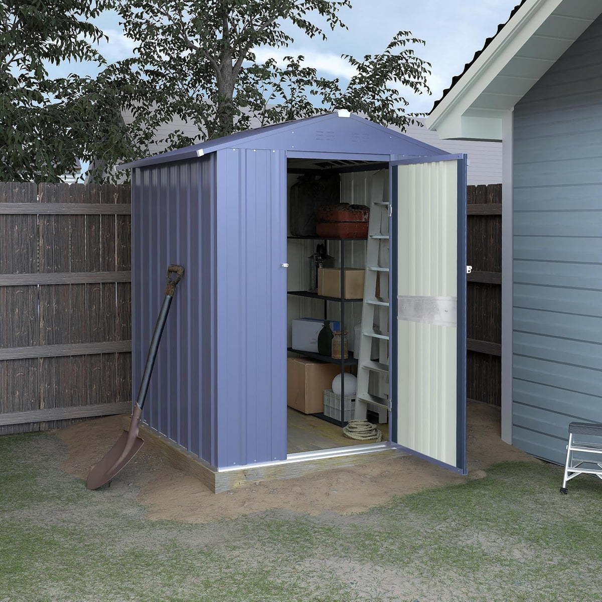 veikou 4' x 4' outdoor storage shed with, main product view
