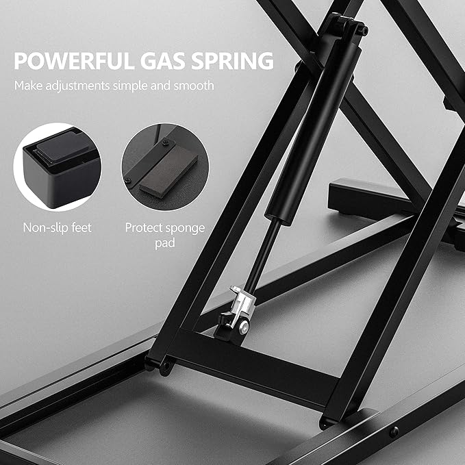 FITUEYES Height Adjustable Standing Desk 32” Wide Sit to Stand Converter Stand - Image 3